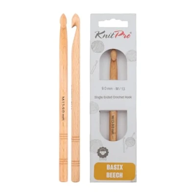 Image of KnitPro KP35706 9 mm Basix Single Ended Crochet Hook, Birch