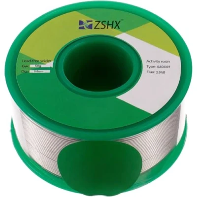 Image of ZSHX Lead Free Solder Wire Sn99 Ag0.3 Cu0.7 Rosin core for Electrical Soldering (0.6mm 50g)