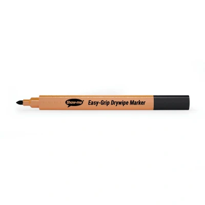 Image of Show me Whiteboard Pens Triangular Black Pack of 10 EGWM10