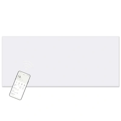 Image of MYLEK Panel Space Heater White Eco Smart WiFi App Radiator Electric Slimline Low Energy Wall Mounted, Bathroom IPX4 Rated for Homes, Offices (2000W)