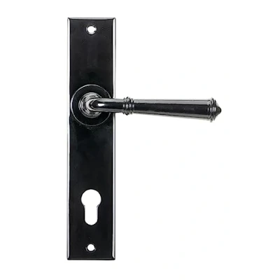 Image of From The Anvil Black Regency Lever Espag. Lock Set