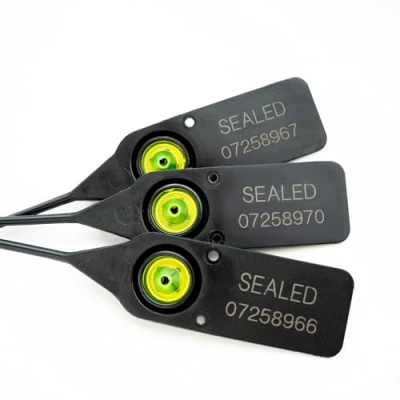 Image of Black 380mm Plastic Security Seals. High Strength Numbered Tags Pull Ties Anti Tamper (1000)