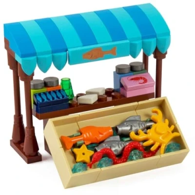 Image of Market Stall Fishmonger Made with Genuine LEGO Parts Instructions Included