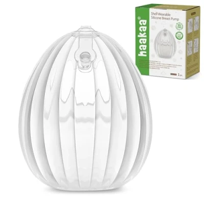Image of haakaa Wearable Breast Pump, Silicone Shell Pump Hands Free, Passive Milk Collector Shield for Newborns, Breastfeeding, 75ml 1 pc