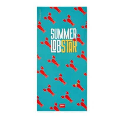 Image of Legami Microfibre Beach Towel, Sand Resistant Quick Dry, Ultra Absorbent, Compact Space Saving 85 x 180 cm, Lobster