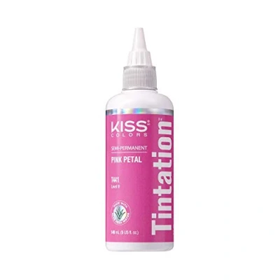 Image of Kiss Tintation Semi Permanent Hair Colour With Argan Oil, Aloe Vera Pink Petal T441