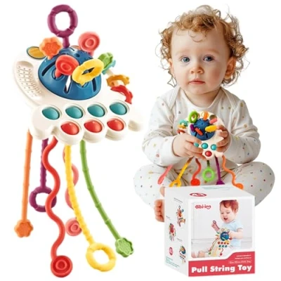 Image of Montessori Toys, Silicone Activity Toy Travel Toys Early Development Fine Motor Skills Gift for Boys Girls