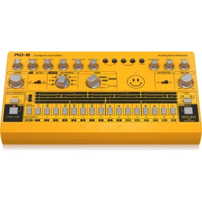 Image of Behringer RHYTHM DESIGNER RD 6 AM Analog Drum Machine with 8 Sounds, 64 Step Sequencer and Distortion Effects, Compatible PC Mac