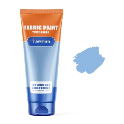 Image of 7 Artists Acrylic Glaze Blue Fabric Paint 60ml Premium Permanent for Clothes Non Toxic Silk Children &amp; Textile Paints Easy Washed Hands