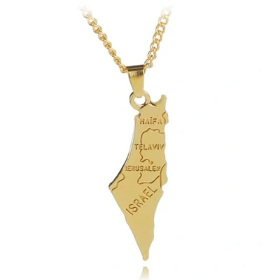 Image of Lpitoy Israel Map Pendant Necklace for Women Men, Fashion Choker Jewelry, of Men Jewelry Gift