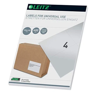 Image of Leitz 61730001 Universal Labels for PC Write On 105 x 148 mm White