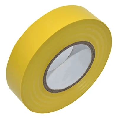 Image of 1 x YELLOW ELECTRICAL PVC INSULATION / INSULATING TAPE 19mm 20m FLAME RETARDANT