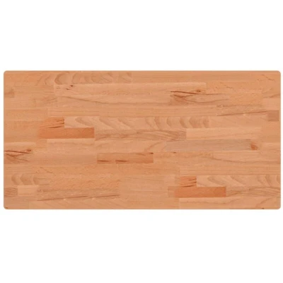 Image of vidaXL Solid Beech Wood Table Top Replacement Rectangular Tabletop for Dining, Bar, Side Tables Brown Wooden with Lacquer Finish, Easy to Clean, Unique Grains