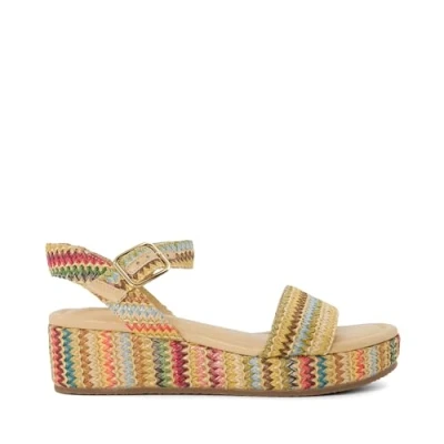 Image of Dune London Womens Ladies Lazer Rainbow Flatform Sandals Multicolour Size UK 6
