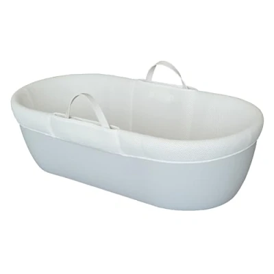 Image of Shnuggle Dreami Lite Moses Basket Perfect bedside crib bed for your baby Modern Design and Larger size Hygienic bassinet that&#039;s easy to clean Stand sold seperately Pebble Grey