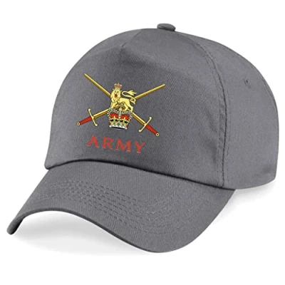 Image of PSave British Army Insignia Embroidered Baseball Cap Military Embroidery (Grey)