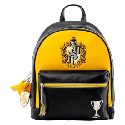 Image of Pyramid International HARRY POTTER (HUFFLEPUFF) Fashion Backpack Luxury Faux Leather, Unique Lining, Matching Zipper Accessory, Inner &amp; Outer Pockets, Spacious Durable