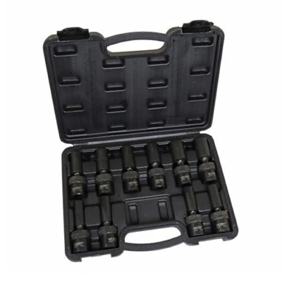 Image of US PRO INDUSTRIAL 10pc 1/2&quot; DR 6pt Swivel Impact Deep Wobble Socket Set 10 19mm 3971