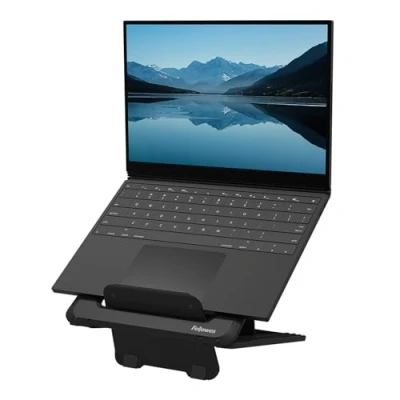Image of Fellowes Laptop Stand for Desk Breyta™ Adjustable 100% Recyclable the Home and Office Portable with 12 Height Adjustments Max Monitor Size 14&quot;, Weight 4KGBlack