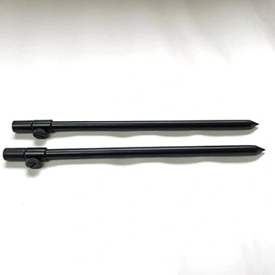 Image of 2 x 30 50cm Black Carp Coarse Aluminium BankSticks Bank Sticks Fishing Lidsters