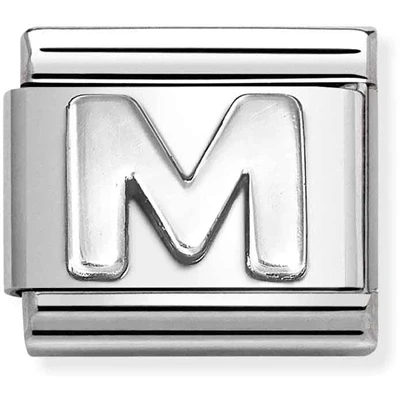 Image of Nomination Oxidised Silver Letter Charm M