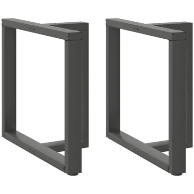 Image of vidaXL Dining Table Legs T Shaped 2 pcs Anthracite 80x35x(72 73) cm Steel