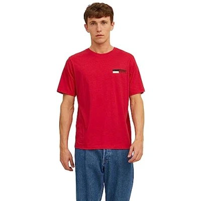 Image of JACK &amp; JONES Men&#039;s Jjecorp Logo Tee Play SS O Neck Noos T Shirts, True red, S