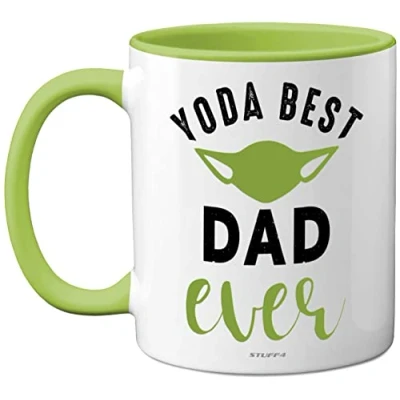 Image of Yoda Best Mug Fathers Day Gifts, Dad Birthday, Christmas Dinosaur 11oz Ceramic Dishwasher Safe Coffe Mugs Cup, Dads Gifts from Child Children, Cute Mugs, Funny Made in UK