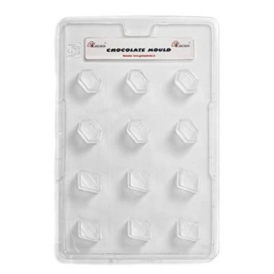 Image of Hexagon &amp; Diamond Chocolate Mould 12 Cavity