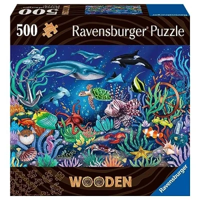 Image of Ravensburger Wooden Jigsaw Puzzle for Adults and Kids Age 14 Years Up Under The Sea 500 Pieces
