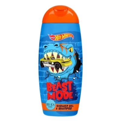 Image of Hot Wheels Beast Mode 2 in 1 Shower Gel &amp; Shampoo for Kids Adults Paraben Free, Hydrating with Glycerin Chamomile, Moisturizing, Gentle on Sensitive Skin, Refreshing Scent, Ages 3+, 250ml