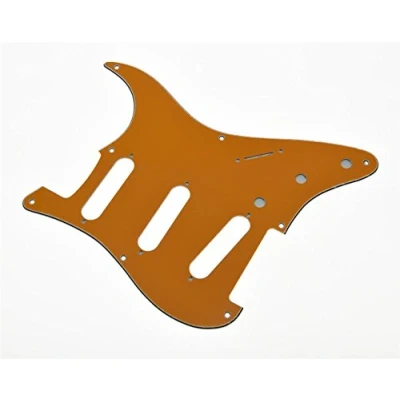 Image of KAISH 8 Hole Vintage ST/Strat Style SSS Pickguard ST Guitar Pick Guard Scratch Plate for Stratocaster/Strat Orange 3 Ply
