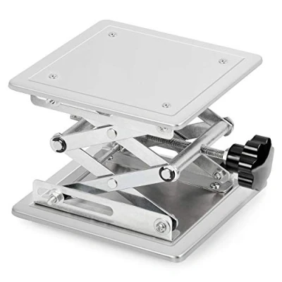 Image of StonyLab Lab Scissors Jack, 8 x inch 200 200mm Stainless Steel Laboratory Support Jack Platform Lift Stand Table, Expandable Height Range from 85mm to 280mm, Weight 15KG