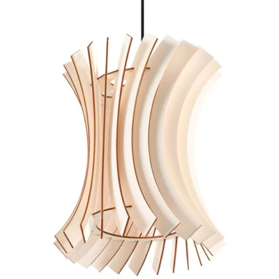 Image of Oriana Wire Frame Pendant Light Natural Wood E27