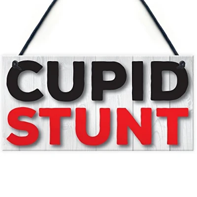 Image of RED OCEAN Cupid Stunt Funny Man Cave Home Bar Shed Pub Hanging Plaque Friendship Gift Sign
