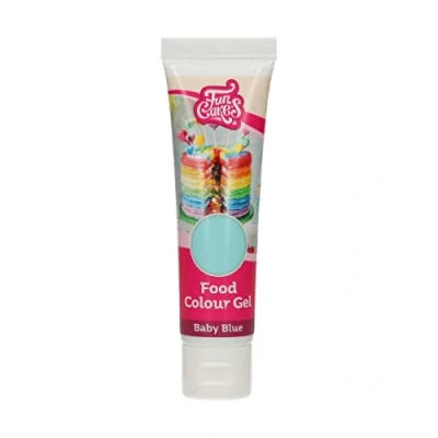 Image of FunCakes Food Colour Gel Baby Blue: Highly Concentrated Colouring for Batter, Cream, Fondant, Marzipan, Dough. Single Drips to Create Vibrant Colours. Halal. 30 g.