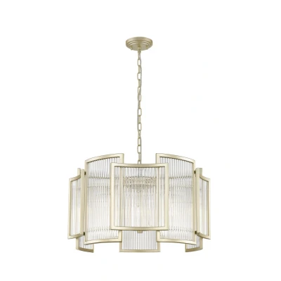 Image of Antigua 5 Light Gold Crystal Pendant Ceiling