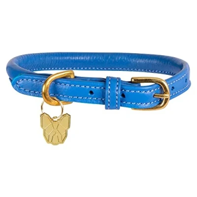 Image of Digby &amp; Fox Rolled Leather Dog Collar (X Small, Royal)