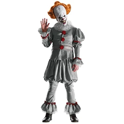 Image of Rubie&#039;s Official Pennywise IT (2017 Movie), Adult Grand Heritage Super Deluxe Halloween Clown Costume, Mens Size Standard
