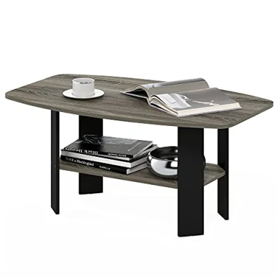 Image of Furinno Simple Design Coffee Table, Side French Oak/Black