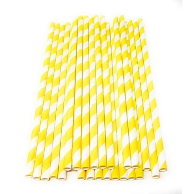 Image of Picture Perfect Party Premium Paper Straws [Pack of 25 Drinking Straws] by (Yellow Stripes)