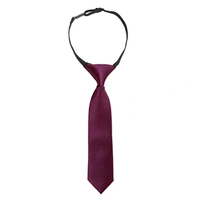 Image of DQT Plain Satin Pre Tied Elasticated Adjustable Neck Tie for Boys 0 2 Years Old Plum