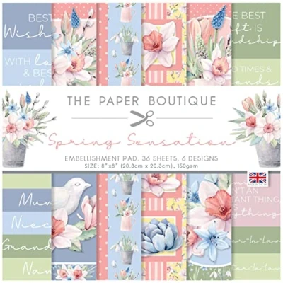 Image of The Paper Boutique Spring Sensation Embellishments Pad, 8&quot;x8&quot;