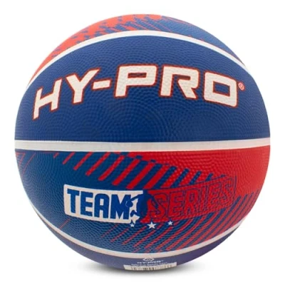 Image of Hy Pro Basketball Size 7, Team Series, Red/Blue Ball with Durable Rubber Compound, High Bounce, Pimpled Grip for Enhanced Control Recreational Home and court Play
