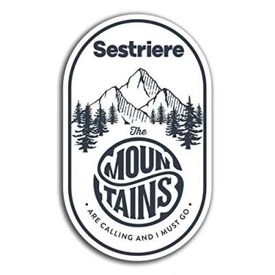 Image of 2 x 10cm Sestriere Peaks Vinyl Stickers Travel Sticker Laptop Luggage #23434 (10cm Tall)