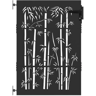 Image of vidaXL Garden Gate Other with Lock Black 105 x 150 cm Powder coated steel