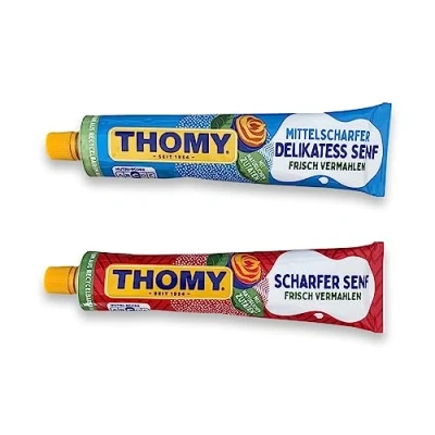 Image of German Mustard Set Deli &amp; Extra Hot 2 x 200 ml Thomy Germany