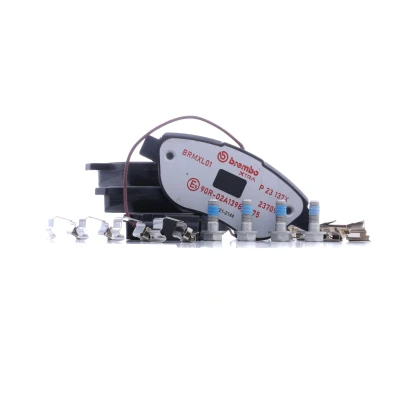 Image of 5741585, 5743721, 71770094, 71773152, 77365468 brake pad set BREMBO P 23 137X incl. wear warning contact with caliper screws accessories