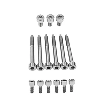 Image of Guyker Titanium Alloy Screw Set 6Pcs String Lock Screws, 3 Pcs Locking Nut Screws and 6 Saddle Mounting Replacement Compatible with FR Tremolo System Electric Guitar