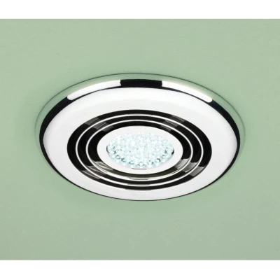 Image of HIB 32700 Cyclone Chrome Showerlight with LED Cool White Lamp &amp; High Power Inline Fan